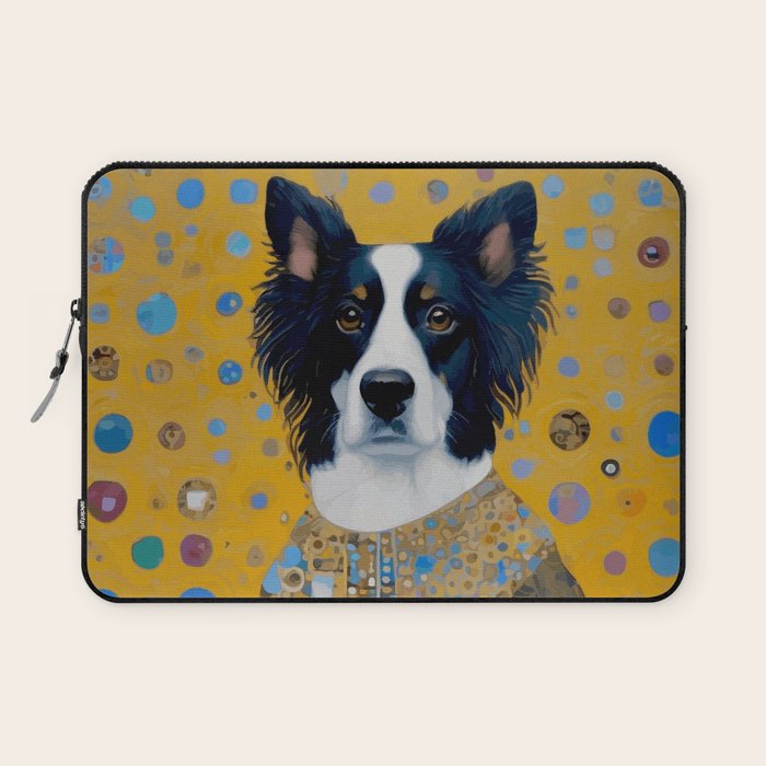 Gustav Klimt Style Dog in a Ceremonial Robe Laptop Sleeve Gallery Image 1