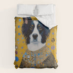 Gustav Klimt Style Dog in a Ceremonial Robe Duvet Cover Gallery Image 6