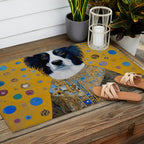 Gustav Klimt Style Dog in a Ceremonial Robe Outdoor Rug Gallery Image 2