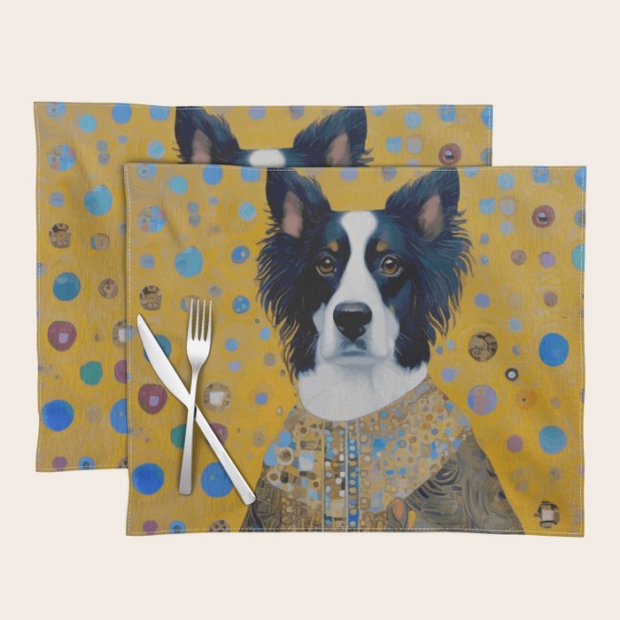 Gustav Klimt Style Dog in a Ceremonial Robe Placemat Gallery Image 1
