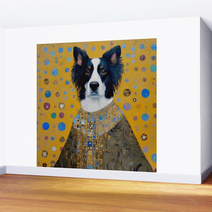 Gustav Klimt Style Dog in a Ceremonial Robe Wall Mural Gallery Image 2