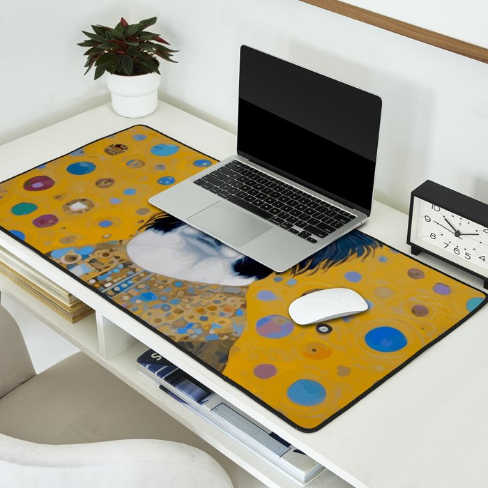 Gustav Klimt Style Dog in a Ceremonial Robe Desk Mat Gallery Image 2