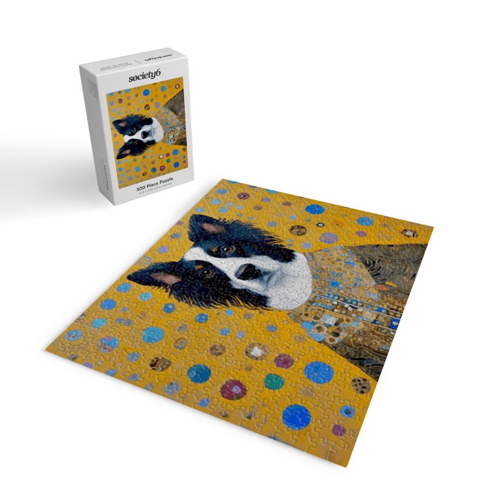 Gustav Klimt Style Dog in a Ceremonial Robe Jigsaw Puzzle Gallery Image 2