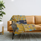 Gustav Klimt Style Dog in a Ceremonial Robe Throw Blanket Gallery Image 1