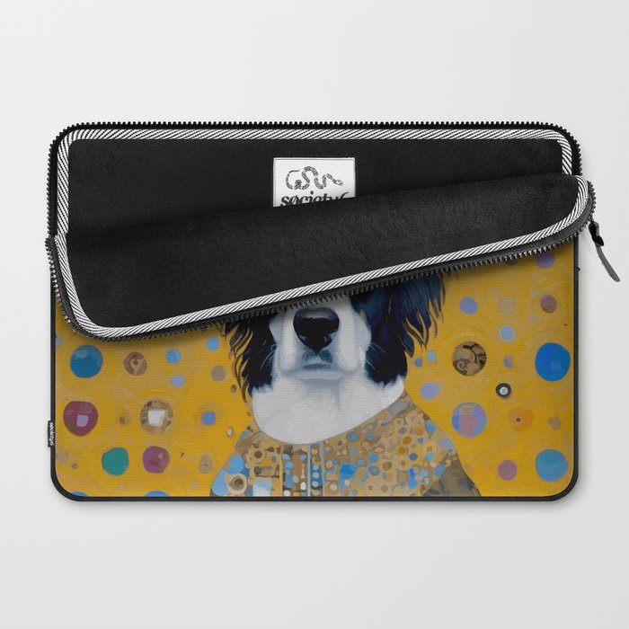 Gustav Klimt Style Dog in a Ceremonial Robe Laptop Sleeve Gallery Image 2