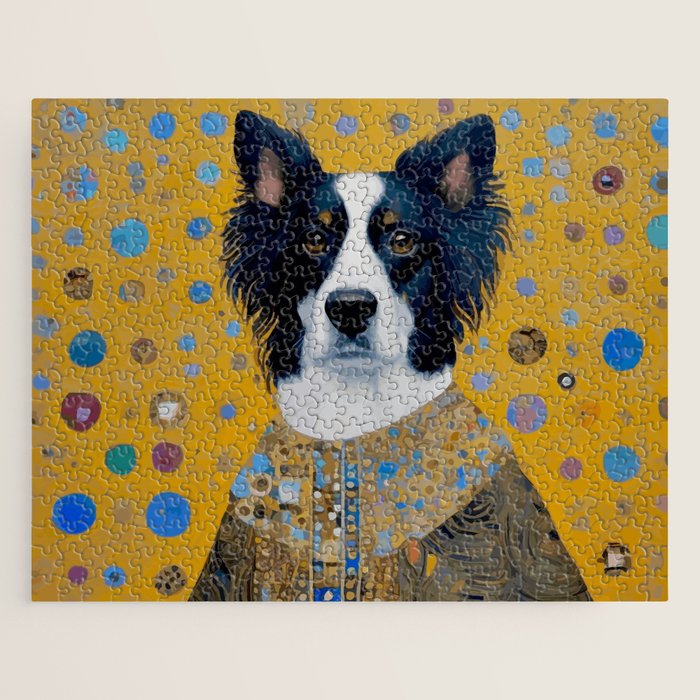 Gustav Klimt Style Dog in a Ceremonial Robe Jigsaw Puzzle Gallery Image 1
