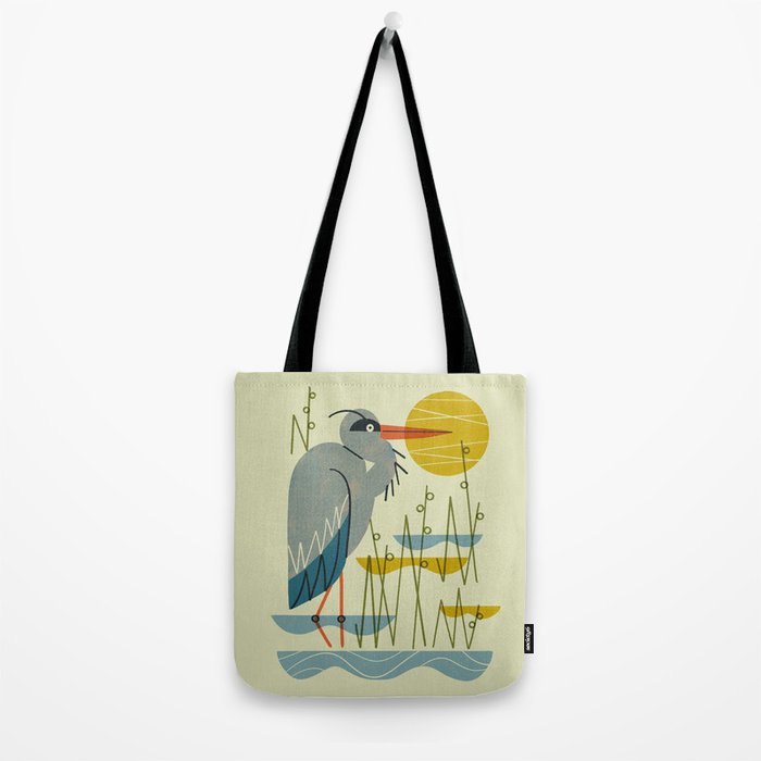 Heron Among Reeds Tote Bag Gallery Image 2
