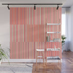 Pink Peach Stripe Patchwork Pastel Blush Pattern Wall Mural Gallery Image 1