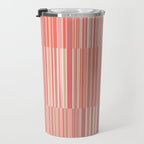 Pink Peach Stripe Patchwork Pastel Blush Pattern Travel Mug Gallery Image 3