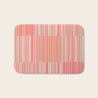 Pink Peach Stripe Patchwork Pastel Blush Pattern Bath Mat Gallery Image 1