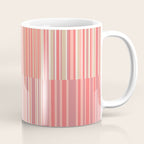 Pink Peach Stripe Patchwork Pastel Blush Pattern Coffee Mug Gallery Image 1