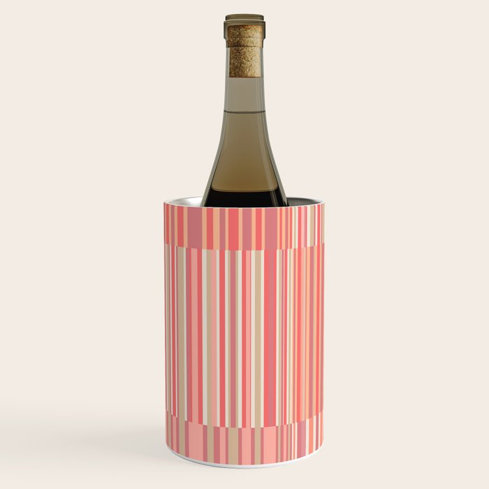 Pink Peach Stripe Patchwork Pastel Blush Pattern Wine Chiller Gallery Image 2
