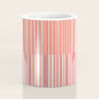 Pink Peach Stripe Patchwork Pastel Blush Pattern Coffee Mug Gallery Image 4