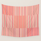Pink Peach Stripe Patchwork Pastel Blush Pattern Wall Tapestry Gallery Image 4