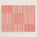 Pink Peach Stripe Patchwork Pastel Blush Pattern Jigsaw Puzzle Gallery Image 1