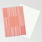 Pink Peach Stripe Patchwork Pastel Blush Pattern Stationery Card Gallery Image 2