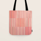 Pink Peach Stripe Patchwork Pastel Blush Pattern Tote Bag Gallery Image 1