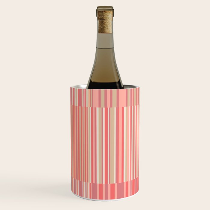 Pink Peach Stripe Patchwork Pastel Blush Pattern Wine Chiller Gallery Image 3
