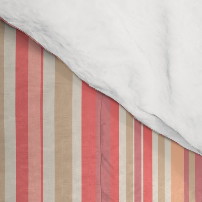 Pink Peach Stripe Patchwork Pastel Blush Pattern Comforter Gallery Image 4