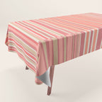 Pink Peach Stripe Patchwork Pastel Blush Pattern Tablecloth Gallery Image 1