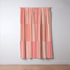 Pink Peach Stripe Patchwork Pastel Blush Pattern Window Curtain Gallery Image 3