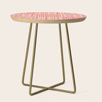 Pink Peach Stripe Patchwork Pastel Blush Pattern Side Table Gallery Image 1