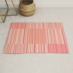 Pink Peach Stripe Patchwork Pastel Blush Pattern Rug Gallery Image 1