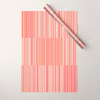 Pink Peach Stripe Patchwork Pastel Blush Pattern Wrapping Paper Gallery Image 1