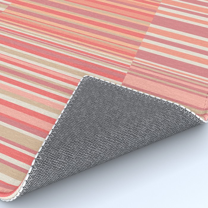 Pink Peach Stripe Patchwork Pastel Blush Pattern Rug Gallery Image 4