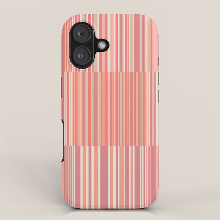 Pink Peach Stripe Patchwork Pastel Blush Pattern iPhone Case Gallery Image 1