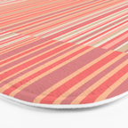 Pink Peach Stripe Patchwork Pastel Blush Pattern Bath Mat Gallery Image 3
