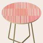 Pink Peach Stripe Patchwork Pastel Blush Pattern Side Table Gallery Image 2