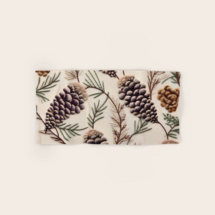 Rustic Christmas Pinecones Bath Towel Gallery Image 1