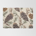 Rustic Christmas Pinecones Rug Gallery Image 2