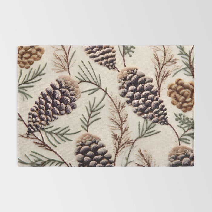 Rustic Christmas Pinecones Rug Gallery Image 2