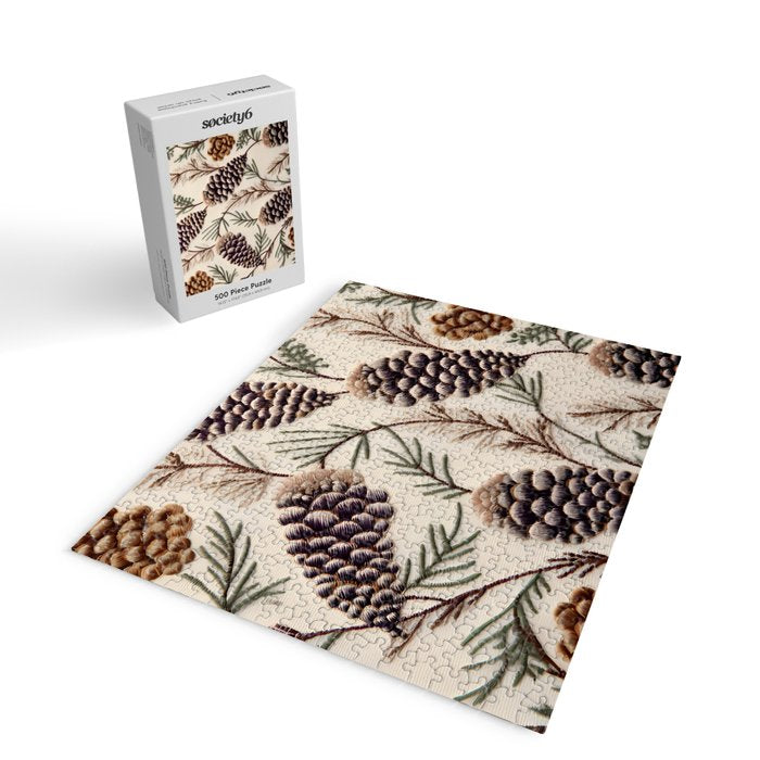 Rustic Christmas Pinecones Jigsaw Puzzle Gallery Image 2