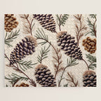 Rustic Christmas Pinecones Jigsaw Puzzle Gallery Image 1