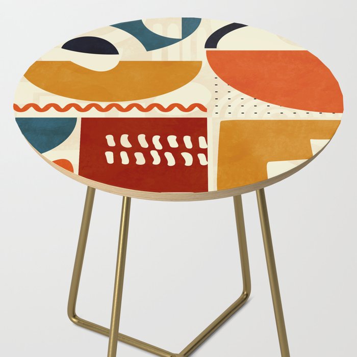 mid century shapes geometric abstract color 2 Side Table Gallery Image 2