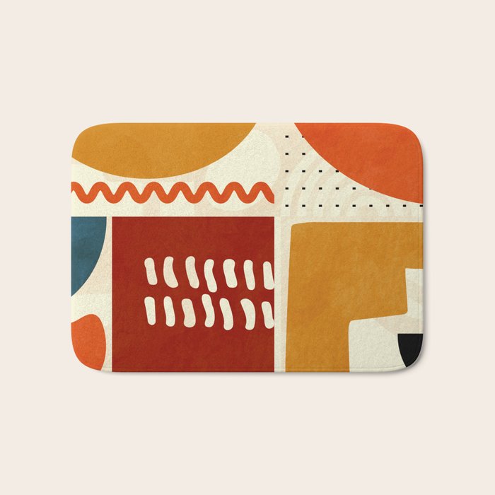 mid century shapes geometric abstract color 2 Bath Mat Gallery Image 1
