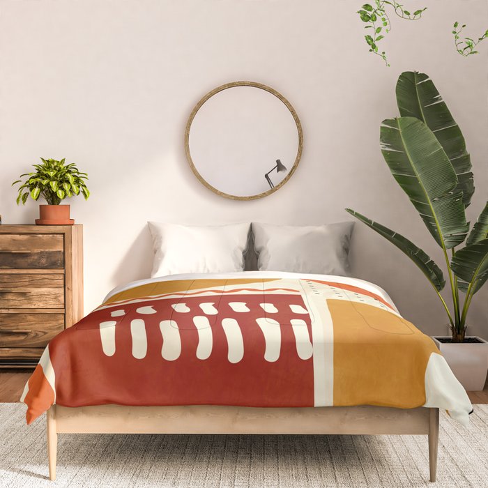 mid century shapes geometric abstract color 2 Comforter Gallery Image 3