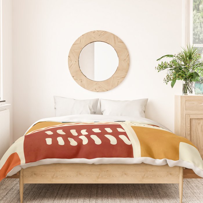 mid century shapes geometric abstract color 2 Duvet Cover Gallery Image 3