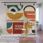 mid century shapes geometric abstract color 2 Wall Mural Gallery Image 1