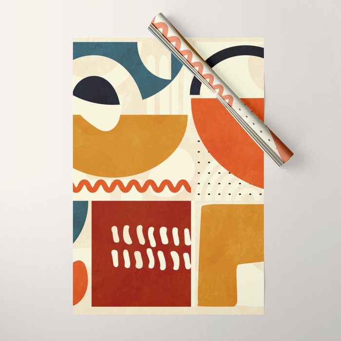 mid century shapes geometric abstract color 2 Wrapping Paper Gallery Image 1