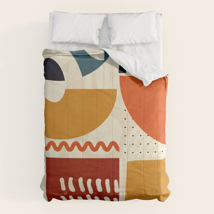 mid century shapes geometric abstract color 2 Comforter Gallery Image 1