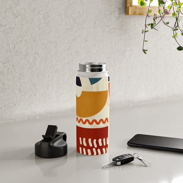 mid century shapes geometric abstract color 2 Water Bottle Gallery Image 4