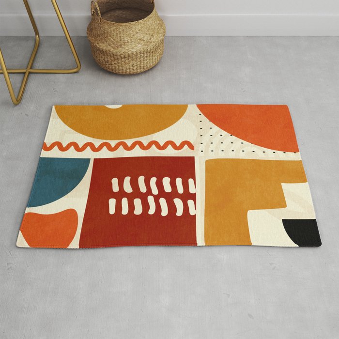 mid century shapes geometric abstract color 2 Rug Gallery Image 1