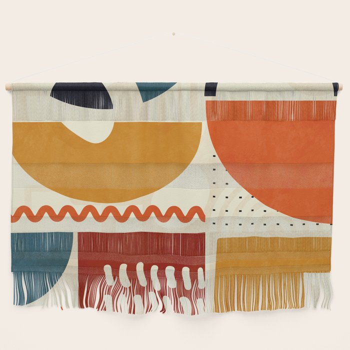mid century shapes geometric abstract color 2 Wall Hanging Gallery Image 1