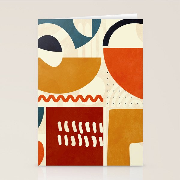 mid century shapes geometric abstract color 2 Stationery Card Gallery Image 1