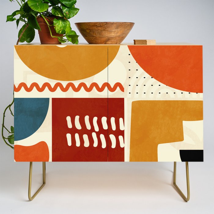 mid century shapes geometric abstract color 2 Credenza Gallery Image 1