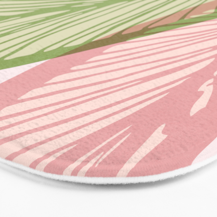 Tropical Banana Leaf Line Art Bath Mat Gallery Image 3